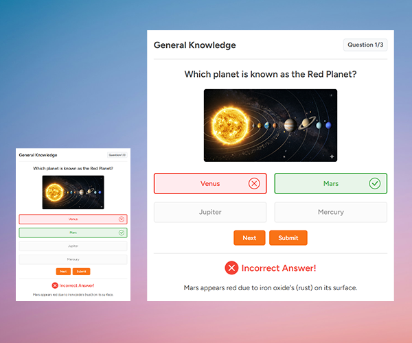 Quiz with question image