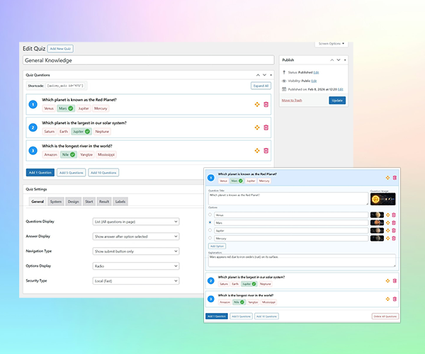 Quiz Builder Interface